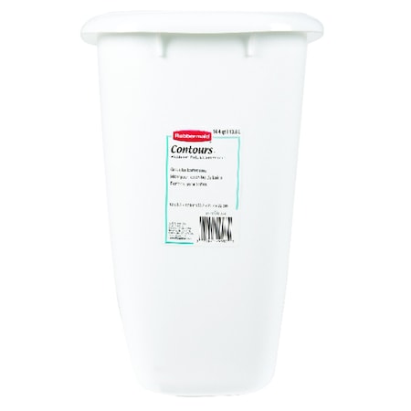 Contours 3.5 Gal White Plastic Vanity Wastebasket